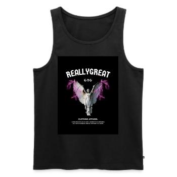 Angel - Männer Premium Bio Tank Top - Schwarz - Vorne - AI Model Male 178 light (178cm)