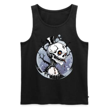 Snowman Skull // Totenkopf Schneemann FS0051 - Men's Premium Organic Tank Top - black - Front - Michal (187cm)