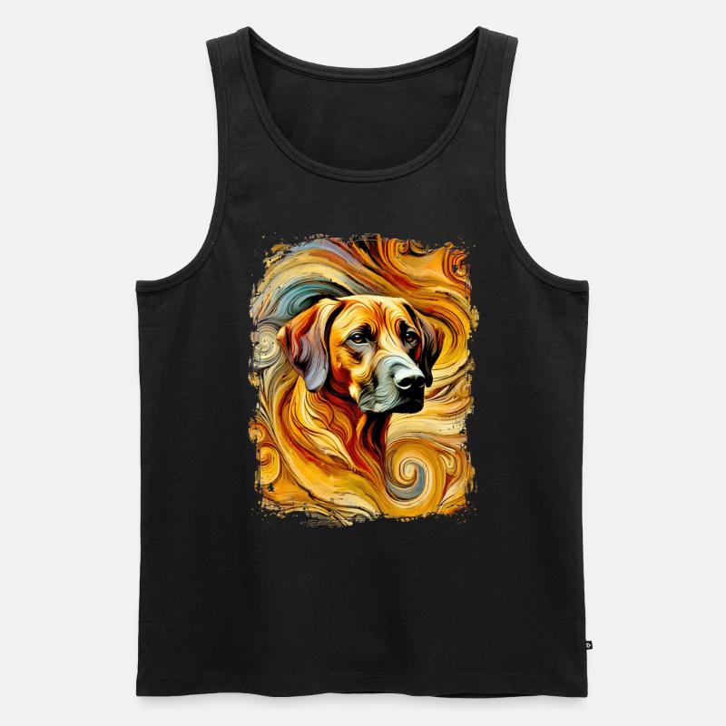 Rhodesian Ridgeback - kunstvoller abstrakter Stil - Männer Premium Bio Tank Top - Schwarz