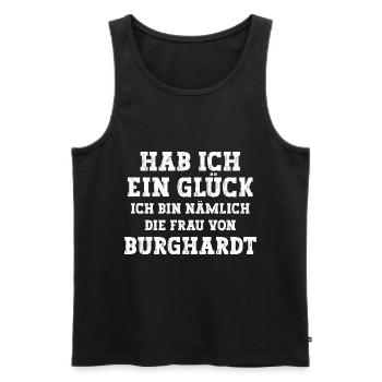 Ich bin die Frau von Burghardt Hochzeit - Männer Premium Bio Tank Top - Schwarz - Vorne - Michal (187cm)