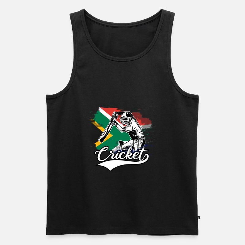 Cricket Cricket Cricket Suedafrika - Männer Premium Bio Tank Top - Schwarz