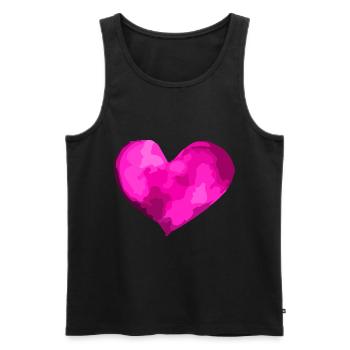 Symbole du coeur amour amoureux - Débardeur bio Premium Homme - noir - Devant - Michal (187cm)