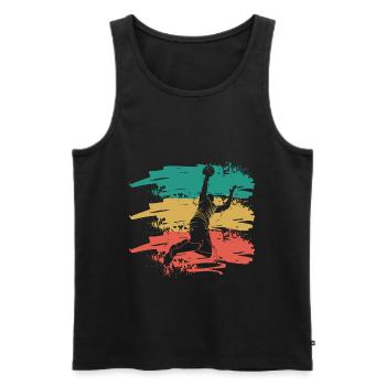 retro basketball - Männer Premium Bio Tank Top - Schwarz - Vorne - Michal (187cm)