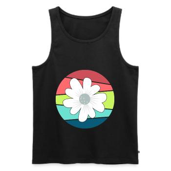 Retro Blume - Florist - Männer Premium Bio Tank Top - Schwarz - Vorne - AI Model Male 178 light (178cm)