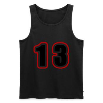13 Number College - Men's Premium Organic Tank Top - black - Front - Michal (187cm)