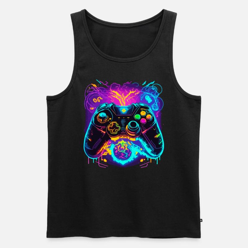 Power Graffiti Gaming Controller - Männer Premium Bio Tank Top - Schwarz