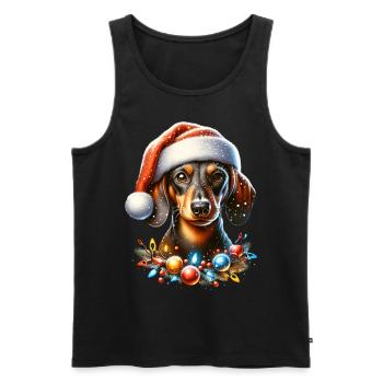 Dachshund Hunde - Männer Premium Bio Tank Top - Schwarz - Vorne - AI Model Male 178 light (178cm)