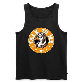 SPRICH MIT MIR, GANS - Männer Premium Bio Tank Top - Schwarz - Vorne - AI Model Male 178 light (178cm)