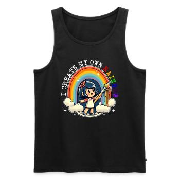 ICH ERSTELLE MEINEN EIGENEN REGENBOGEN - Männer Premium Bio Tank Top - Schwarz - Vorne - AI Model Male 178 light (178cm)