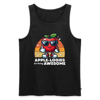 APPLE-LOGIES FOR BEING AWESOME - Men's Premium Organic Tank Top - black - Front - AI Model Male 178 light (178cm)