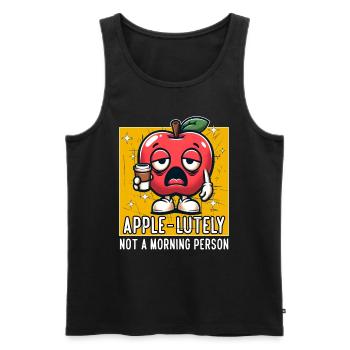 APPLE-LUTELY NOT A MORNING PERSON - Men's Premium Organic Tank Top - black - Front - AI Model Male 178 light (178cm)