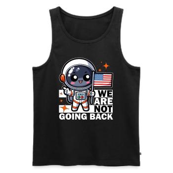 NOUS NE REVIENDRONS PAS EN ARRIÈRE - ASTRONAUTE - Débardeur bio Premium Homme - noir - Devant - Michal (187cm)