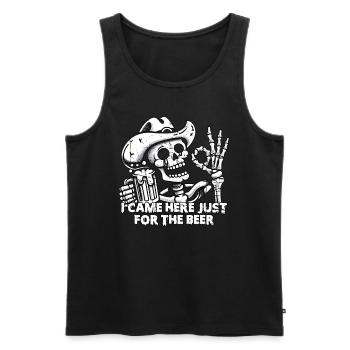 I JUST CAME HERE FOR THE BEER - SKELETON - Men's Premium Organic Tank Top - black - Front - Michal (187cm)