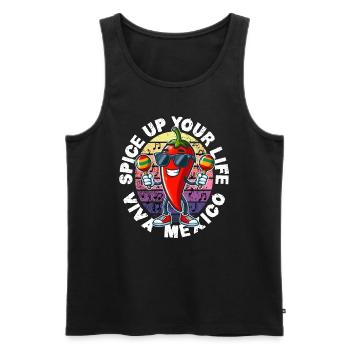 SPICE UP YOUR LIFE VIVA MEXICO - Men's Premium Organic Tank Top - black - Front - AI Model Male 178 light (178cm)