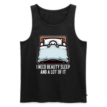 I NEED BEAUTY SLEEP AND A LOT OF IT - Men's Premium Organic Tank Top - black - Front - AI Model Male 178 light (178cm)