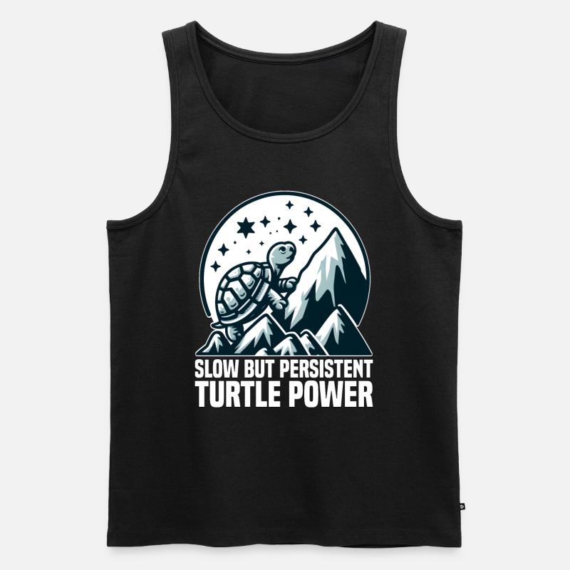 LANGSAME, ABER AUSDAUERNDE TURTLE-POWER - Männer Premium Bio Tank Top - Schwarz