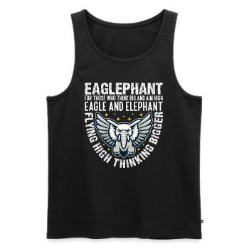 FLYING HIGH THINKING BIGGER - EAGLE AND ELEPHANT - Men's Premium Organic Tank Top - black - Front - Michal (187cm)