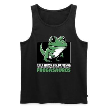 TINY ARMS BIG ATTITUDE - FROGASAURUS - Men's Premium Organic Tank Top - black - Front - AI Model Male 178 light (178cm)