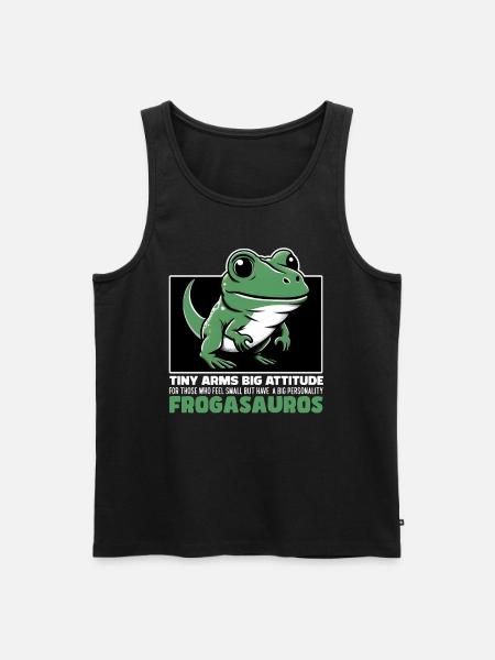 TINY ARMS BIG ATTITUDE - FROGASAURUS - Men's Premium Organic Tank Top - black