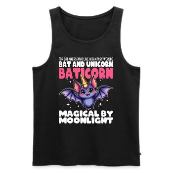 MAGICAL BY MOONLIGHT - BAT AND UNICORN - BATICORN - Men's Premium Organic Tank Top - black - Front - AI Model Male 178 light (178cm)