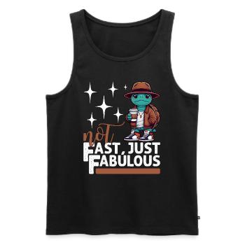 NOT FAST, JUST FABULOUS - Men's Premium Organic Tank Top - black - Front - AI Model Male 178 light (178cm)