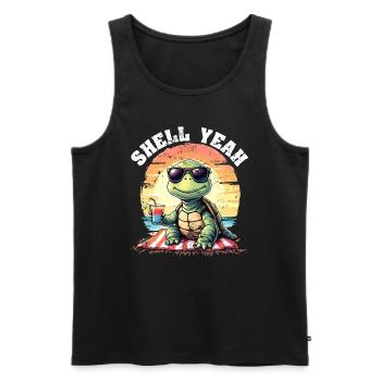 SHELL YEAH! - Men's Premium Organic Tank Top - black - Front - AI Model Male 178 light (178cm)