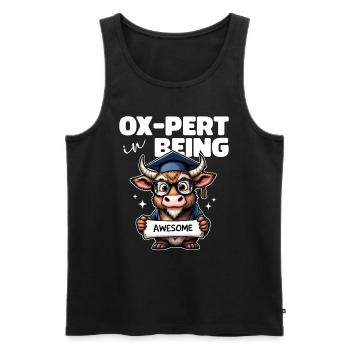OX PERT DARIN, GROSSARTIG ZU SEIN - Männer Premium Bio Tank Top - Schwarz - Vorne - Michal (187cm)