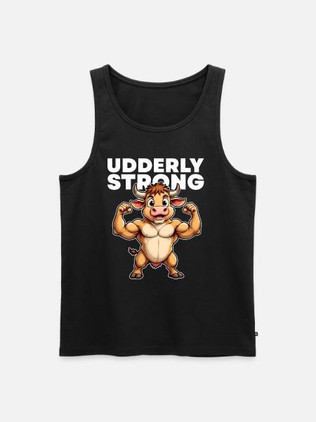 UDDERLY STRONG - Men's Premium Organic Tank Top - black