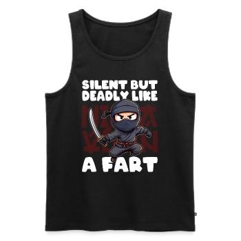 LAUTLOS, ABER TÖDLICH WIE EIN FURZ - Männer Premium Bio Tank Top - Schwarz - Vorne - AI Model Male 178 light (178cm)