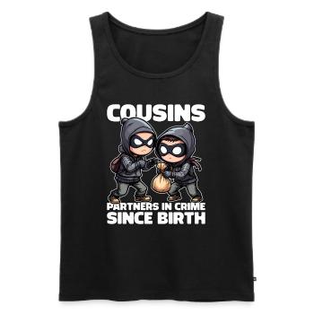 COUSINS PARTENAIRES DANS LE CRIME DEPUIS LA NAISSANCE - Débardeur bio Premium Homme - noir - Devant - Michal (187cm)