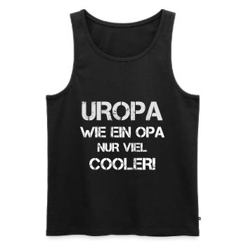 Uropa Geschenk - Männer Premium Bio Tank Top - Schwarz - Vorne - AI Model Male 178 light (178cm)