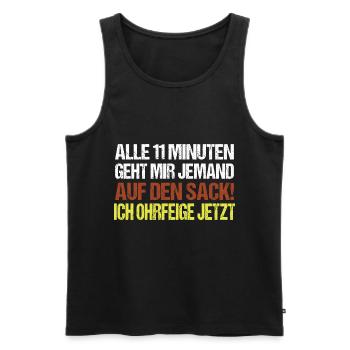 Alle 11 Minuten geht mir wer auf die Nerven Spruch - Männer Premium Bio Tank Top - Schwarz - Vorne - AI Model Male 178 light (178cm)