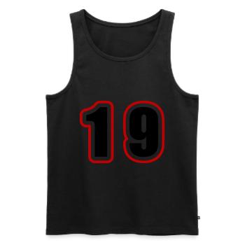 19 Zahl College - Männer Premium Bio Tank Top - Schwarz - Vorne - Michal (187cm)