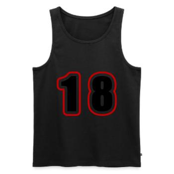 18 Nombre Collège - Débardeur bio Premium Homme - noir - Devant - Michal (187cm)