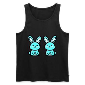 Ostern Symbol Hase - Männer Premium Bio Tank Top - Schwarz - Vorne - Michal (187cm)