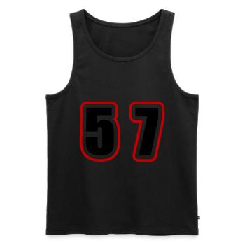 57 Number College - Men's Premium Organic Tank Top - black - Front - Michal (187cm)