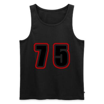 75 Number College - Men's Premium Organic Tank Top - black - Front - Michal (187cm)