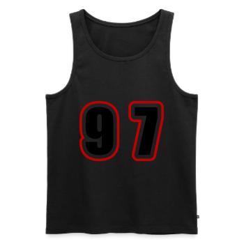 97 Number College - Men's Premium Organic Tank Top - black - Front - Michal (187cm)