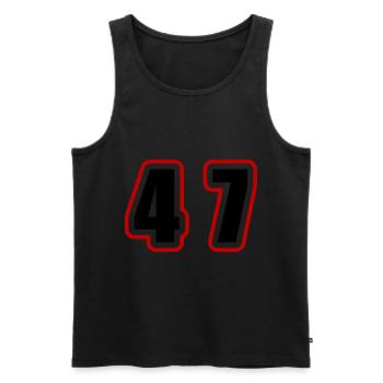 47 Zahl College - Männer Premium Bio Tank Top - Schwarz - Vorne - Michal (187cm)