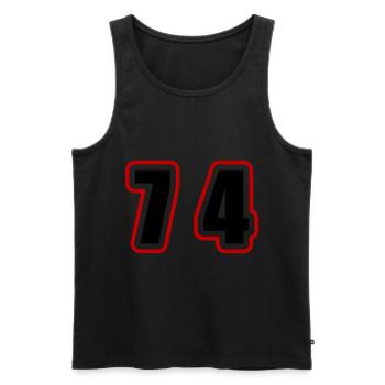 74 Number College - Men's Premium Organic Tank Top - black - Front - Michal (187cm)