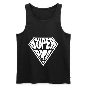 Super Papa - Männer Premium Bio Tank Top - Schwarz - Vorne - Michal (187cm)