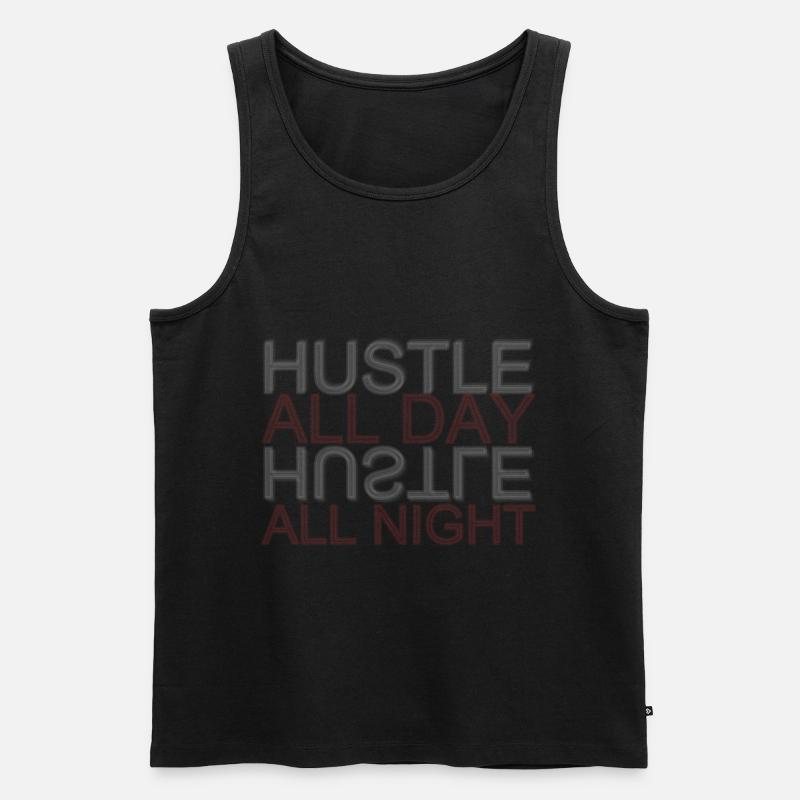 Hustle Arbeit - Männer Premium Bio Tank Top - Schwarz