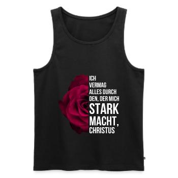 Ich vermag alles durch den, der mich stark macht - Männer Premium Bio Tank Top - Schwarz - Vorne - Michal (187cm)