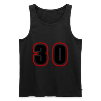 30 Nombre Collège - Débardeur bio Premium Homme - noir - Devant - Michal (187cm)