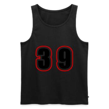 39 Zahl College - Männer Premium Bio Tank Top - Schwarz - Vorne - Michal (187cm)