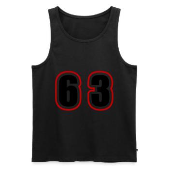 63 Zahl College - Männer Premium Bio Tank Top - Schwarz - Vorne - Michal (187cm)