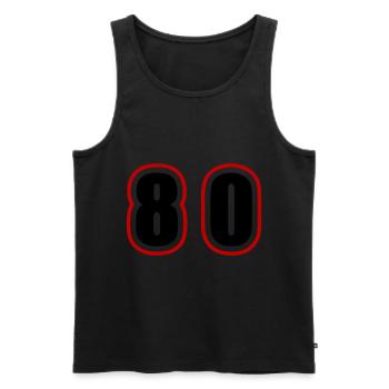 80 Zahl College - Männer Premium Bio Tank Top - Schwarz - Vorne - Michal (187cm)