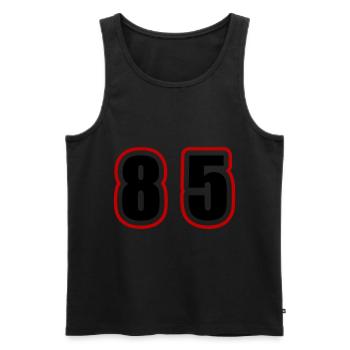 85 Zahl College - Männer Premium Bio Tank Top - Schwarz - Vorne - Michal (187cm)