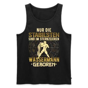 Sternzeichen stabil Wassermann Geschenk - Männer Premium Bio Tank Top - Schwarz - Vorne - Michal (187cm)