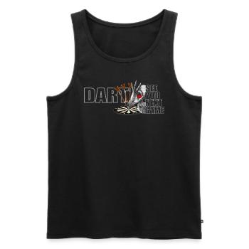 Dart Skull See You Next Game, Dartdesign Darts - Men's Premium Organic Tank Top - black - Front - Michal (187cm)
